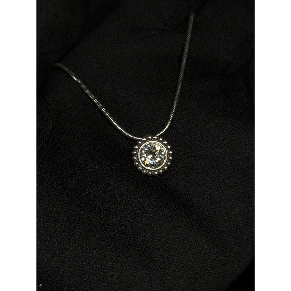 Brighton Silver Plate Crystal Pendant Necklace